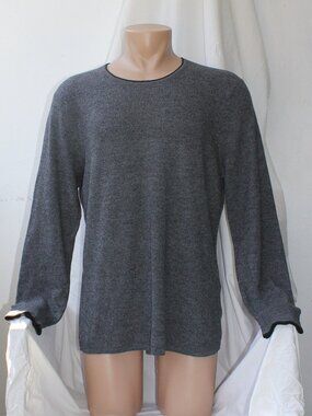 Rag & Bone Men’s Sweater  gray black & Gray crewneck 100% Merino Wool size XL/TG